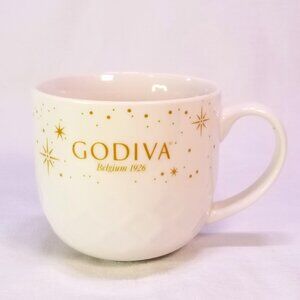 Godiva Belgium 1926 Ceramic Coffee Cup Stoneware Mug 12 Oz. White With Logo